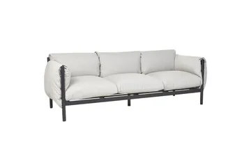 3-sitssoffa Beliani Esperia Grey, Black - Havemøbler - Havesofaer & bænke - Havesofaer