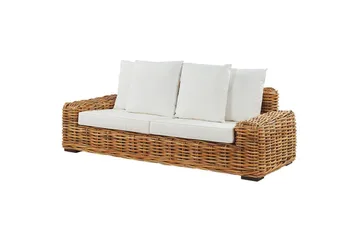 3-sitssoffa Beliani Forli Natural||Beige||White - Havemøbler - Havesofaer & bænke - Havesofaer