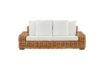 3-sitssoffa Beliani Forli Natural||Beige||White - Havemøbler - Havesofaer & bænke - Havesofaer