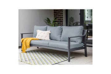 3-sitssoffa Beliani Kiato Grå/svart Grey||Black - Havemøbler - Havesofaer & bænke - Havesofaer