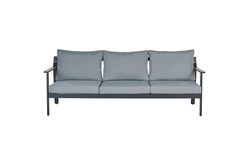3-sitssoffa Beliani Kiato Grå/svart Grey||Black - Havemøbler - Havesofaer & bænke - Havesofaer