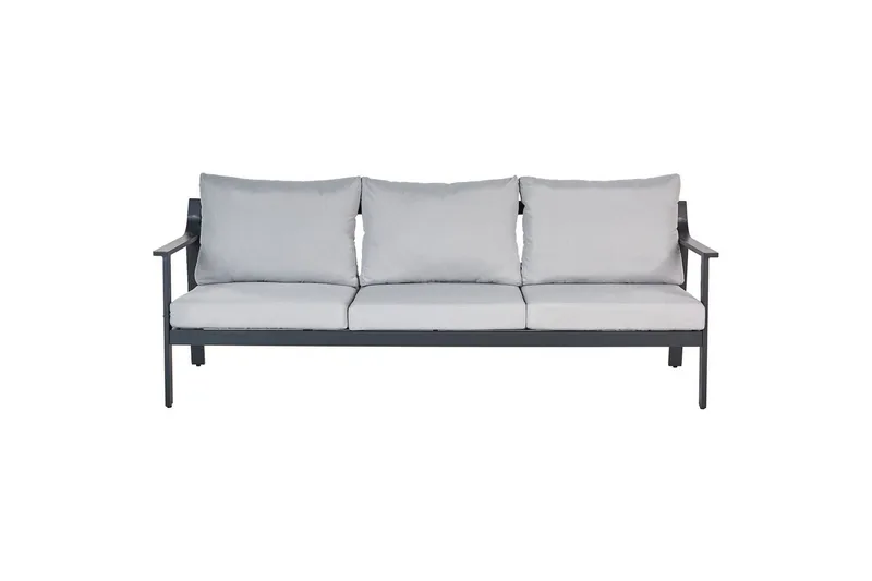 3-sitssoffa Beliani Kiato Grå/svart Light grey||Black, undefined
