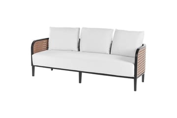 3-sitssoffa Beliani Montefalco White||Black - Havemøbler - Balkon - Balkonmøbler - Altansæt
