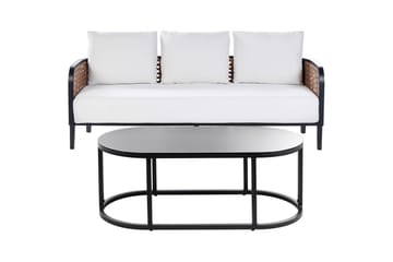 3-sitssoffa Beliani Montefalco White||Black - Havemøbler - Balkon - Balkonmøbler - Altansæt