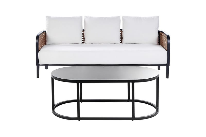 3-sitssoffa Beliani Montefalco White||Black