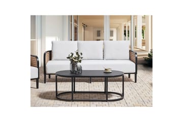 3-sitssoffa Beliani Montefalco White||Black - Havemøbler - Balkon - Balkonmøbler - Altansæt