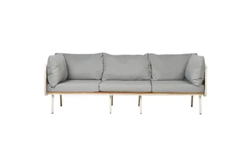 3-sitssoffa Beliani Senise Grey||White||Light wood - Havemøbler - Havesofaer & bænke - Havesofaer