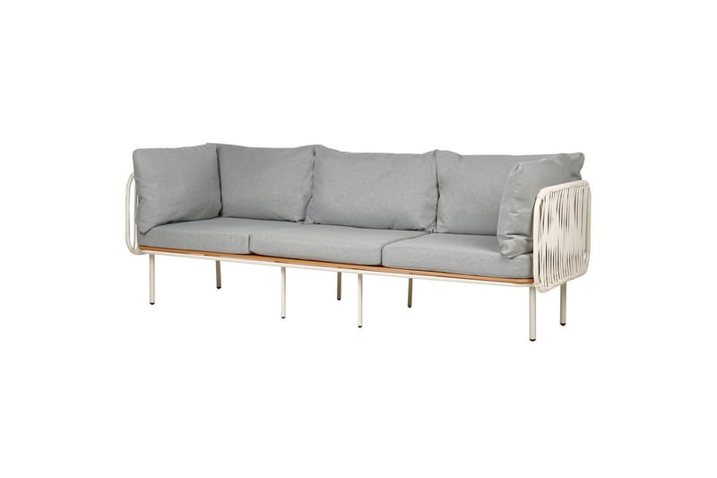 3-sitssoffa Beliani Senise Grey||White||Light wood - Havemøbler - Havesofaer & bænke - Havesofaer