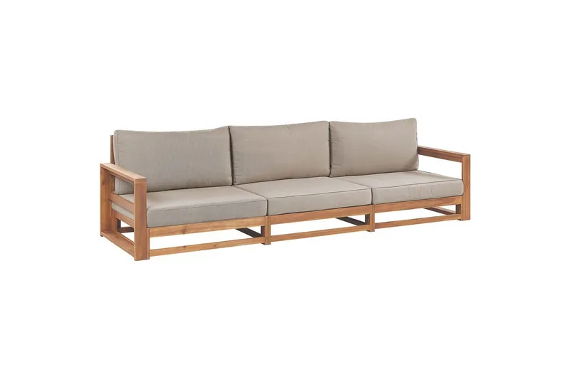 3-sitssoffa Beliani Timor Ljus trä/grått/beige, Ja Light wood||Grey||Beige, undefined
