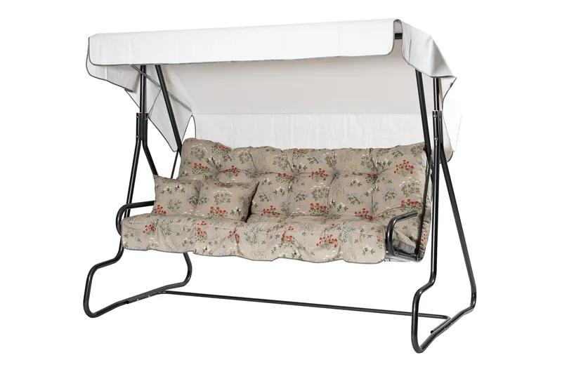 Adhira Komplet Hængekøje 196 cm - Grå/Blomstret - Havemøbler - Havesofaer & bænke - Hængesofaer