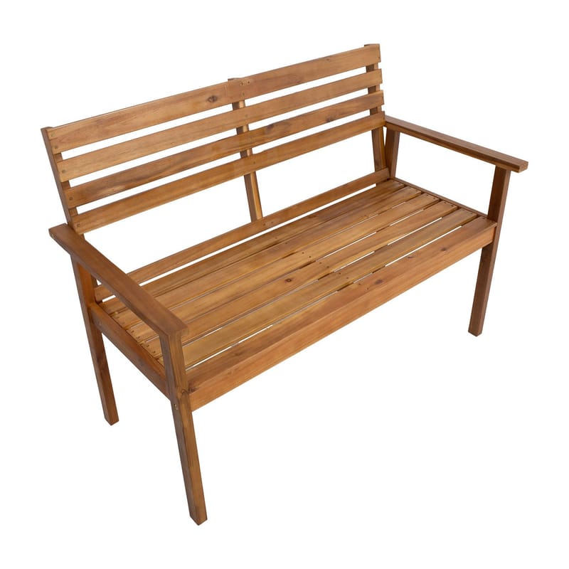 Bænk HOME4YOU Fortuna 123x61,5x90 cm Akacie - brun - Havemøbler - Havesofaer & bænke - Udendørs bænk & havebænk