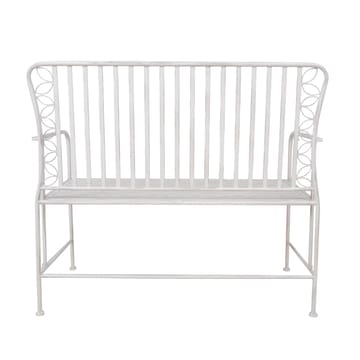 Bænk HOME4YOU Jasmine 103x50x93 cm Antikhvid metal - antik hvid - Havemøbler - Havesofaer & bænke - Udendørs bænk & havebænk