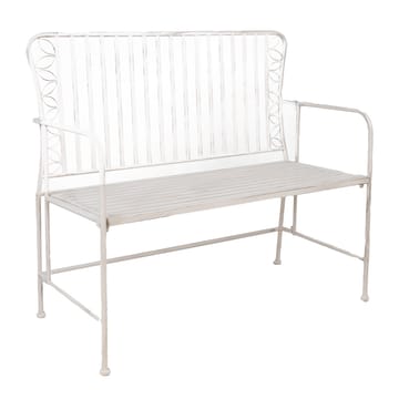 Bænk HOME4YOU Jasmine 103x50x93 cm Antikhvid metal - antik hvid - Havemøbler - Havesofaer & bænke - Udendørs bænk & havebænk