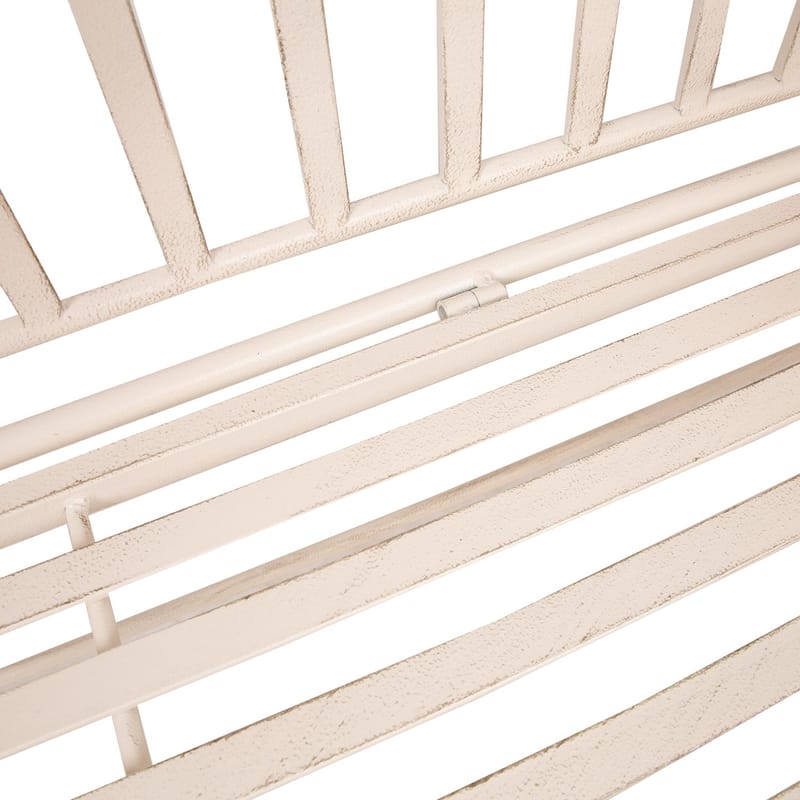 Bænk HOME4YOU Jasmine 103x50x93 cm Antikhvid metal - antik hvid - Havemøbler - Havesofaer & bænke - Udendørs bænk & havebænk