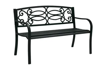 Bænk VERDE 128x59xH85cm stålfarve: Sort - Havemøbler - Havesofaer & bænke - Udendørs bænk & havebænk
