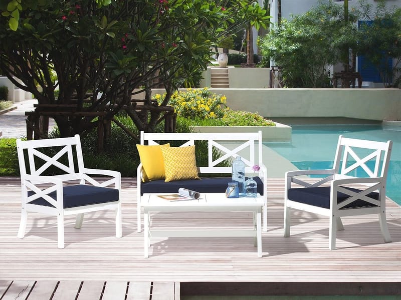 Baltic Garden bænk 121 cm - Hvid - Havemøbler - Havesofaer & bænke - Udendørs bænk & havebænk