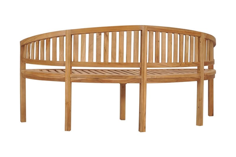 bananbænk 180 cm massivt teaktræ - Brun - Havemøbler - Havesofaer & bænke - Udendørs bænk & havebænk