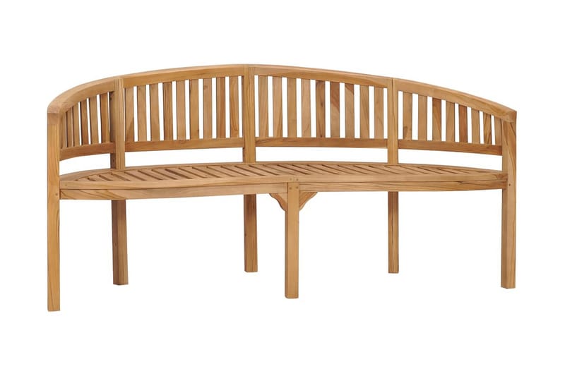 bananbænk 180 cm massivt teaktræ - Brun - Havemøbler - Havesofaer & bænke - Udendørs bænk & havebænk