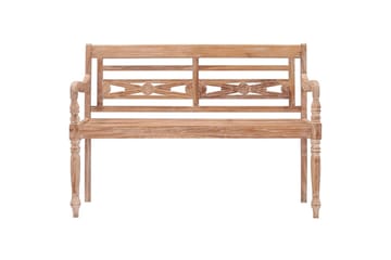 Batavia-bænk 120 cm massivt teaktræ hvidtet finish - Brun - Havemøbler - Havesofaer & bænke - Udendørs bænk & havebænk