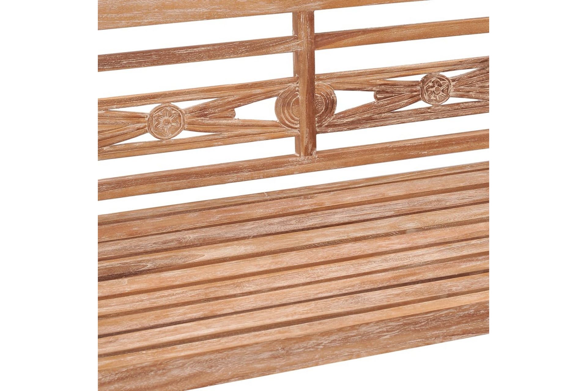 Batavia-bænk 120 cm massivt teaktræ hvidtet finish - Brun - Havemøbler - Havesofaer & bænke - Udendørs bænk & havebænk