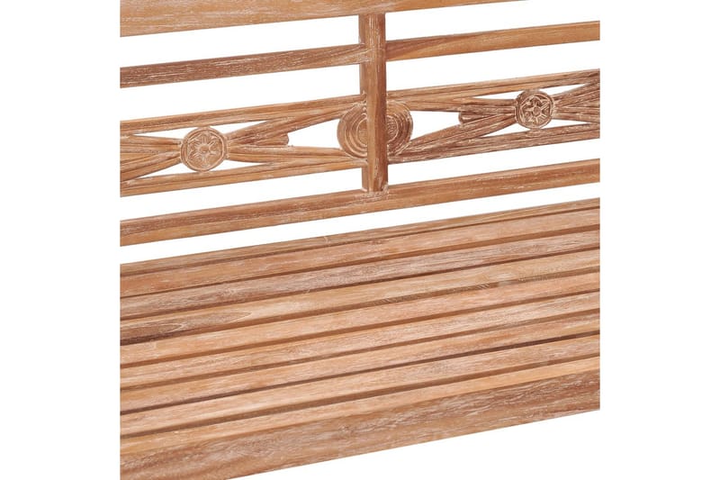 Batavia-bænk 120 cm massivt teaktræ hvidtet finish - Brun - Havemøbler - Havesofaer & bænke - Udendørs bænk & havebænk