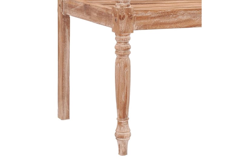 Batavia-bænk 120 cm massivt teaktræ hvidtet finish - Brun - Havemøbler - Havesofaer & bænke - Udendørs bænk & havebænk