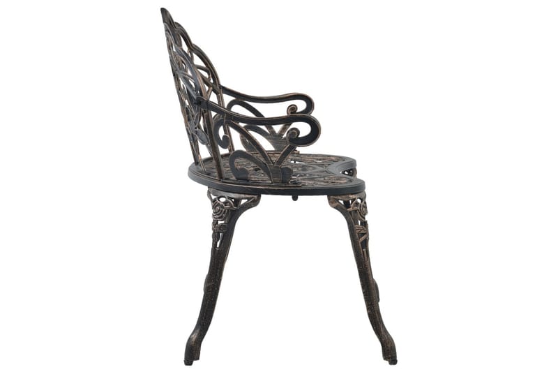 Bistrobænk 100 cm Støbt Aluminium Bronzefarvet - Brun - Havemøbler - Havesofaer & bænke - Udendørs bænk & havebænk