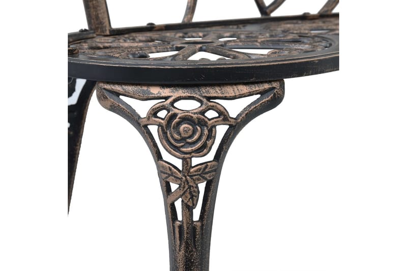 Bistrobænk 100 cm Støbt Aluminium Bronzefarvet - Brun - Havemøbler - Havesofaer & bænke - Udendørs bænk & havebænk