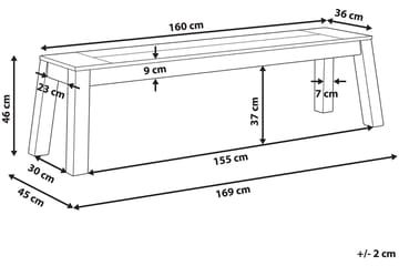Coteto 3-Pers. Bænk 160 cm - Akacie - Havemøbler - Havesofaer & bænke - Udendørs bænk & havebænk