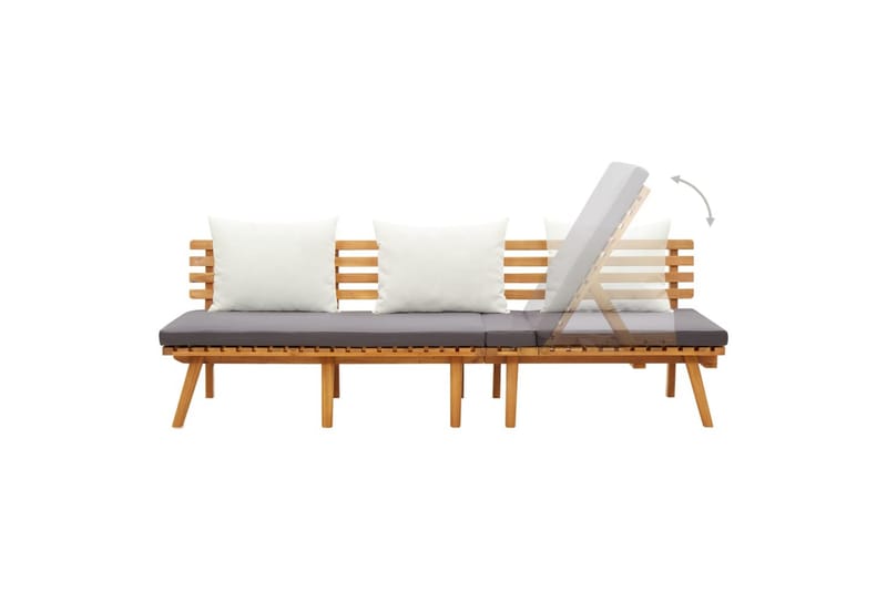 daybed 200x65 cm massivt akacietræ - Brun - Havemøbler - Havesofaer & bænke - Udendørs bænk & havebænk