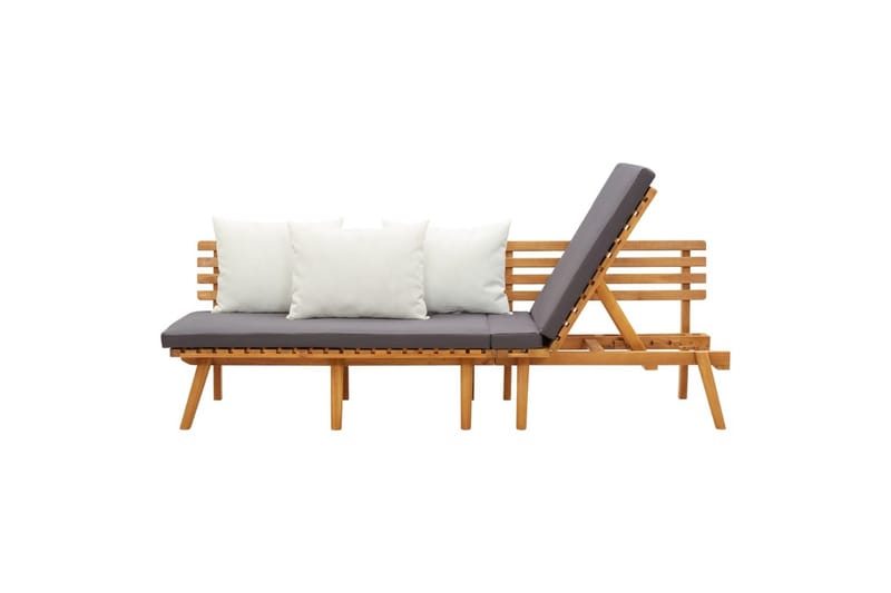 daybed 200x65 cm massivt akacietræ - Brun - Havemøbler - Havesofaer & bænke - Udendørs bænk & havebænk