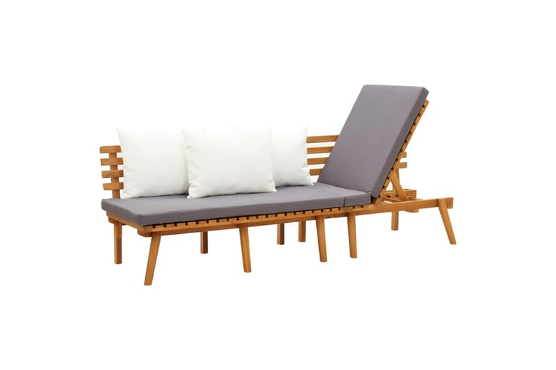 daybed 200x65 cm massivt akacietræ - Brun - Havemøbler - Havesofaer & bænke - Udendørs bænk & havebænk