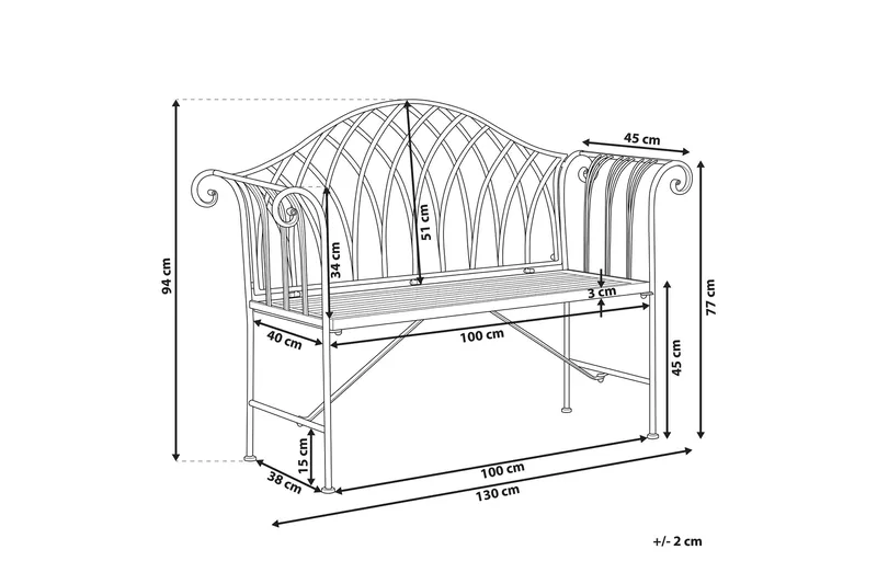 Estadilla Havebænk - Hvid - Havemøbler - Havesofaer & bænke - Udendørs bænk & havebænk