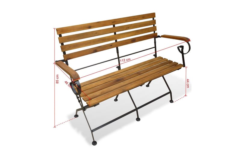 Foldbar Havebænk 112 Cm Akacietræ - Brun - Havemøbler - Havesofaer & bænke - Udendørs bænk & havebænk