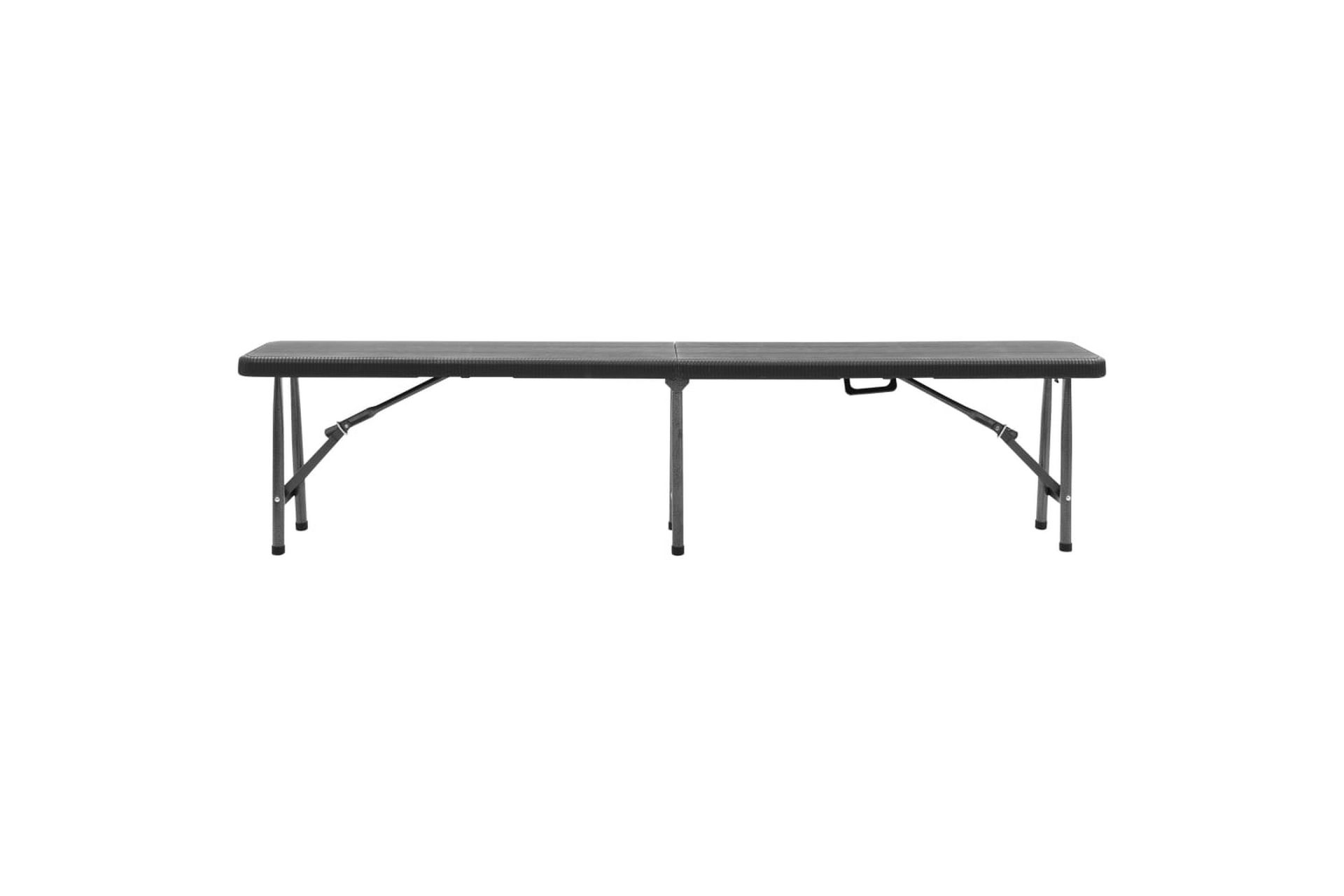 Foldbare Havebænke 2 stk. 180 cm Hdpe Sort - Sort - Havemøbler - Havesofaer & bænke - Udendørs bænk & havebænk
