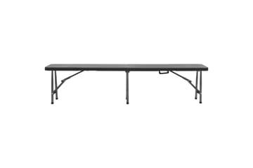 Foldbare Havebænke 2 stk. 180 cm Hdpe Sort - Sort - Havemøbler - Havesofaer & bænke - Udendørs bænk & havebænk