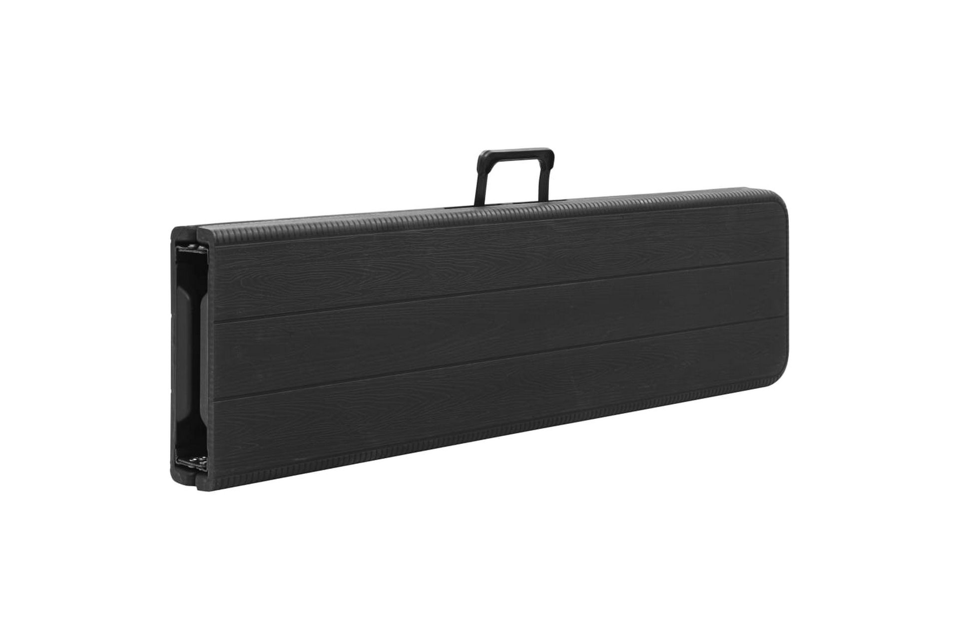 Foldbare Havebænke 2 stk. 180 cm Hdpe Sort - Sort - Havemøbler - Havesofaer & bænke - Udendørs bænk & havebænk