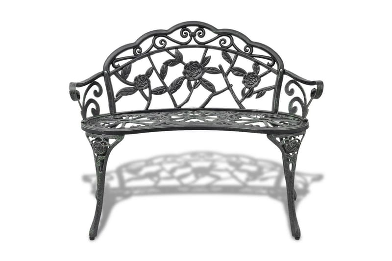 Havebænk 100 Cm Støbt Aluminium Grøn - Grøn - Havemøbler - Havesofaer & bænke - Udendørs bænk & havebænk