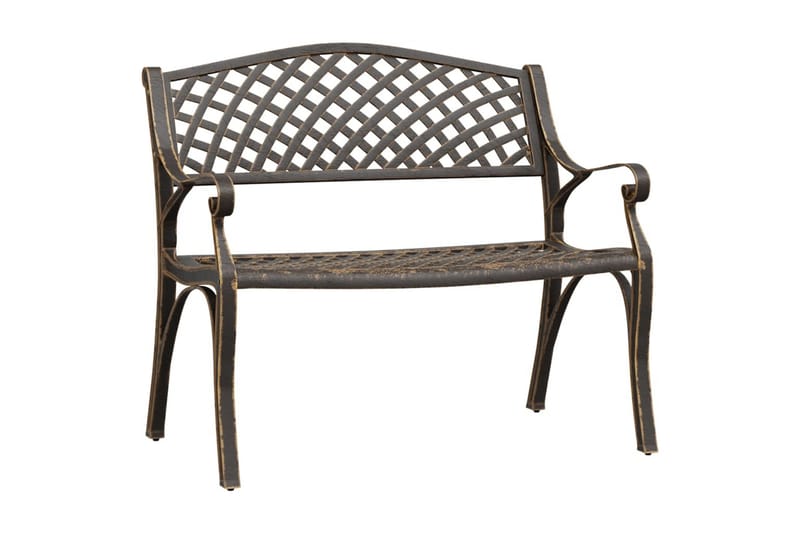 havebænk 102 cm støbt aluminium bronzefarvet - Brun - Havemøbler - Havesofaer & bænke - Udendørs bænk & havebænk