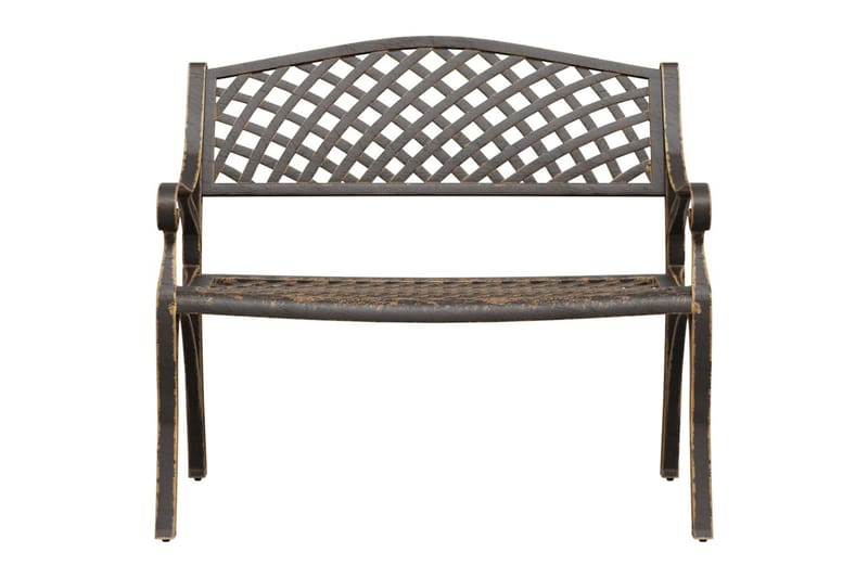 havebænk 102 cm støbt aluminium bronzefarvet - Brun - Havemøbler - Havesofaer & bænke - Udendørs bænk & havebænk
