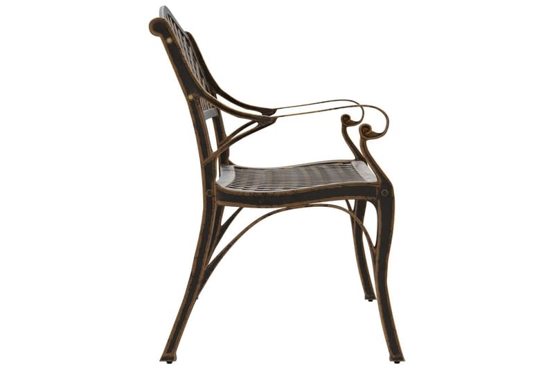 havebænk 102 cm støbt aluminium bronzefarvet - Brun - Havemøbler - Havesofaer & bænke - Udendørs bænk & havebænk