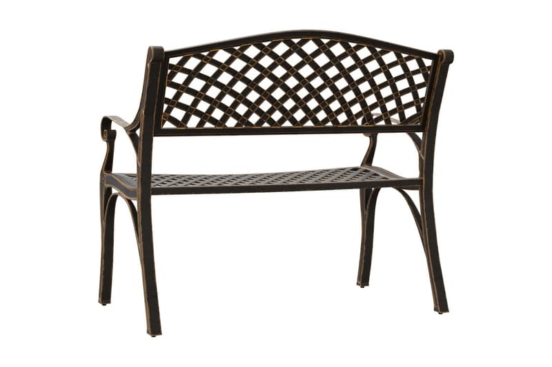havebænk 102 cm støbt aluminium bronzefarvet - Brun - Havemøbler - Havesofaer & bænke - Udendørs bænk & havebænk