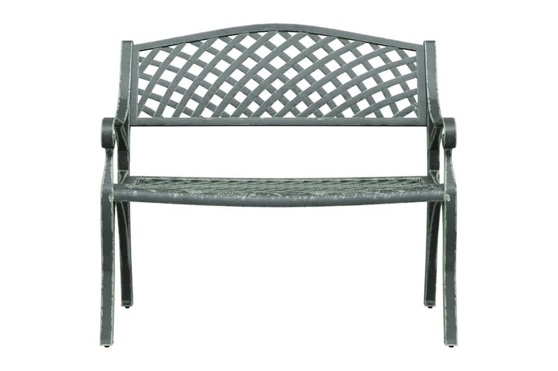 havebænk 102 cm støbt aluminium grøn - Grøn - Havemøbler - Havesofaer & bænke - Udendørs bænk & havebænk