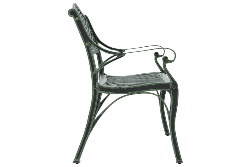 havebænk 102 cm støbt aluminium grøn - Grøn - Havemøbler - Havesofaer & bænke - Udendørs bænk & havebænk