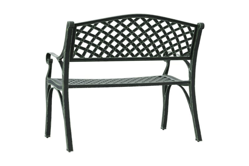 havebænk 102 cm støbt aluminium grøn - Grøn - Havemøbler - Havesofaer & bænke - Udendørs bænk & havebænk