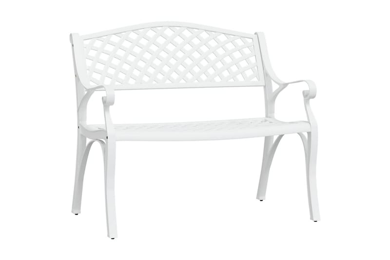 havebænk 102 cm støbt aluminium hvid - Hvid - Havemøbler - Havesofaer & bænke - Udendørs bænk & havebænk
