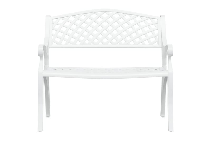 havebænk 102 cm støbt aluminium hvid - Hvid - Havemøbler - Havesofaer & bænke - Udendørs bænk & havebænk