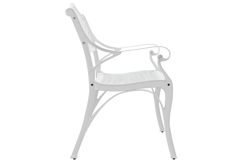 havebænk 102 cm støbt aluminium hvid - Hvid - Havemøbler - Havesofaer & bænke - Udendørs bænk & havebænk