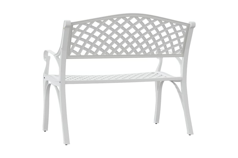 havebænk 102 cm støbt aluminium hvid - Hvid - Havemøbler - Havesofaer & bænke - Udendørs bænk & havebænk
