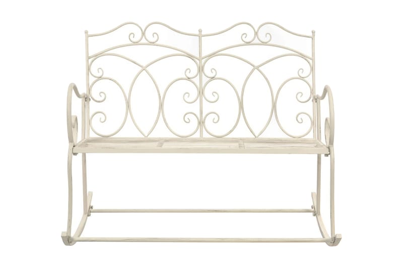 Havebænk 104 Cm Jern Antikhvid - Hvid - Havem�øbler - Havesofaer & bænke - Udendørs bænk & havebænk